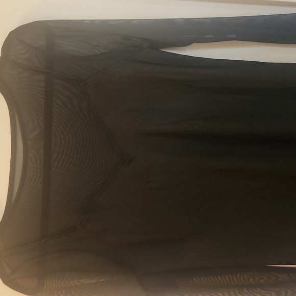 Dkny Black Long-Sleeve Mesh Inset Maxi Dress - Picture 4 of 4